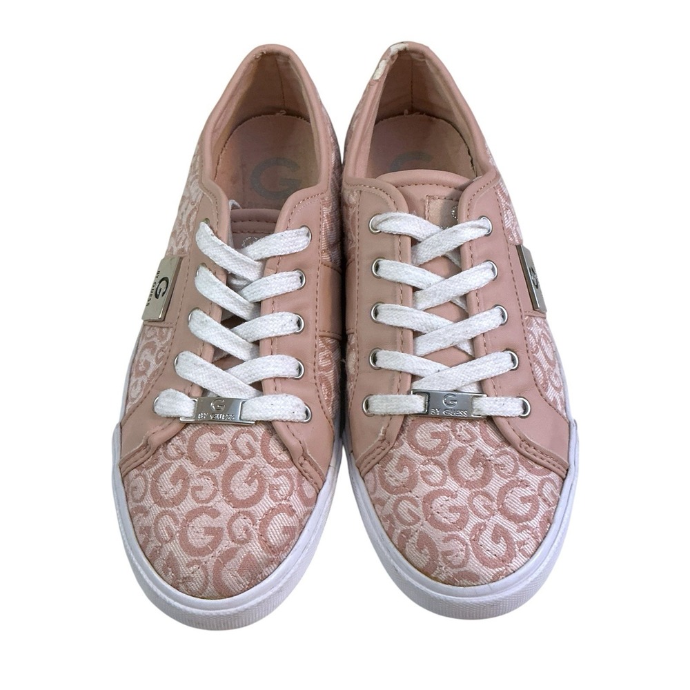 G by Guess Shoes Womens‎ 8.5 M Tannur 3 Sneakers Pink Canvas Round Toe Lace Up